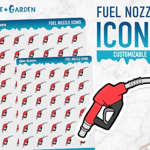 Haus & Garten | Kraftstoffdüse Icons | Planner Sticker