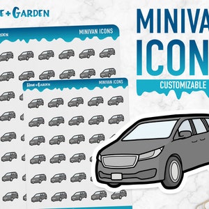 Casa e Jardim | Ícones de minivan | Adesivos de planejador
