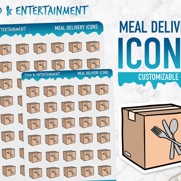 Food & Entertainment | Meal Delivery Icons | Planner Stickers
