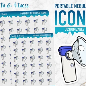 Gesundheit & Fitness | Tragbare Vernebler Icons | Planner Sticker