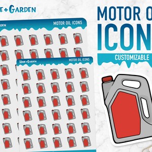Huis & Tuin | Motorolie Pictogrammen | Planner-stickers