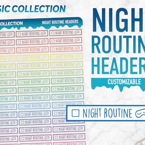 Colección Básica / Encabezados de Rutina Nocturna / Pegatinas del Planificador