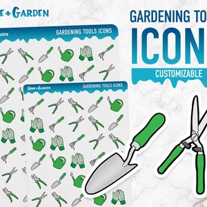 Casa e Jardim | Ícones de ferramentas de jardinagem | Adesivos de planejador