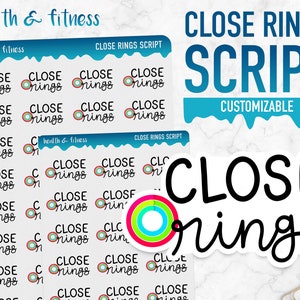 Gesundheit & Fitness | Ringe schließen Script | Planer Sticker