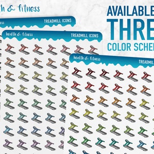 Health & Fitness Treadmill Icons Planner Stickers image 5