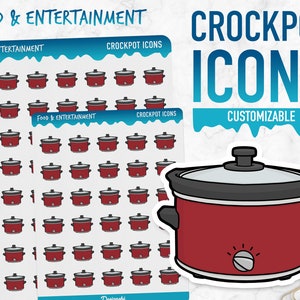 Essen & Unterhaltung | Crockpot Icons | Planner Sticker