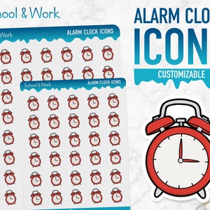 Schule & Arbeit | Wecker Icons | Planner Sticker