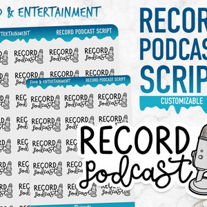 Essen & Unterhaltung | Podcast Script aufnehmen | Planner Sticker