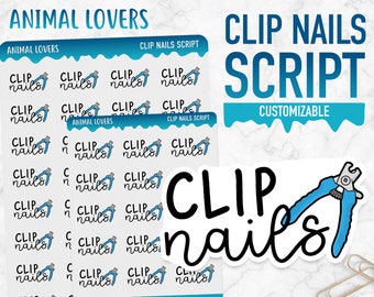 Animal Lovers | Clip Nails Script | Planner Stickers