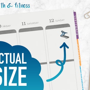 Health & Fitness Treadmill Icons Planner Stickers image 4