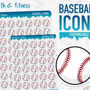 Gezondheid & Fitness | Honkbal Pictogrammen | Planner-stickers