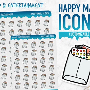 Food & Entertainment | Happy Mail Icons | Planner Stickers