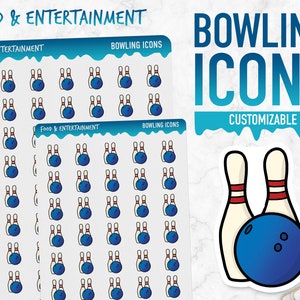 Essen & Unterhaltung | Bowling Icons | Planner Sticker