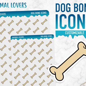 Amanti degli animali / icone di ossa di cane / adesivi Planner