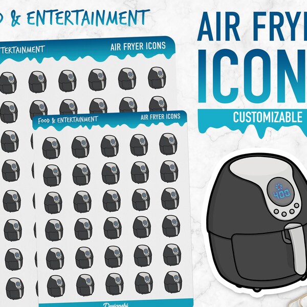 Food & Entertainment | Air Fryer Icons | Planner Stickers