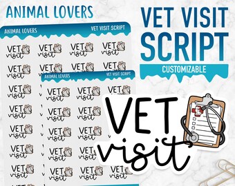 Animal Lovers | Vet Visit Script | Planner Stickers