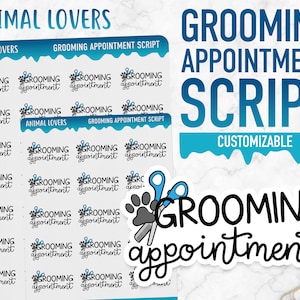 Amanti degli animali / Script per appuntamento di toelettatura / Adesivi Planner