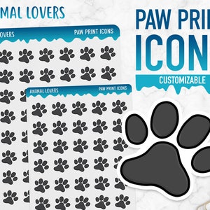 Amanti degli animali / Icone stampa zampa / Adesivi pianificatore