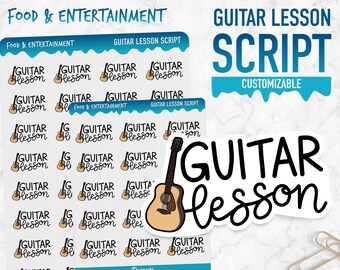 Food & Entertainment | Guitar Lesson Script | Planner Stickers