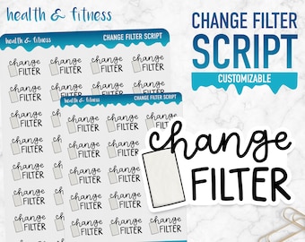Health & Fitness | Change Filter Script | Planner Stickers