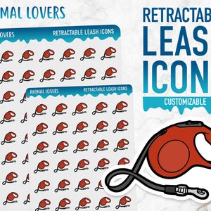 Amanti degli animali / Icone guinzaglio retrattile / Adesivi Planner