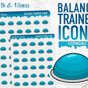 Gezondheid & Fitness | Balans Trainer Iconen | Planner-stickers