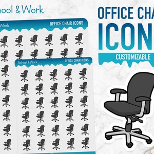 Schule & Arbeit | Bürostuhl Icons | Planner Sticker