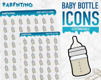 Parenting | Baby Bottle Icons | Planner Stickers