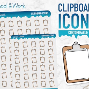 Schule & Arbeit | Klemmbrett Icons | Planner Sticker
