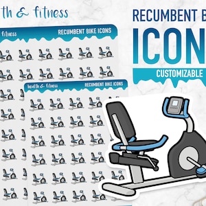 Gesundheit & Fitness | Liegerad Icons | Planner Sticker