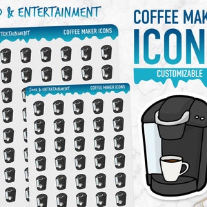 Essen & Unterhaltung | Kaffeemaschine Icons | Planner Sticker