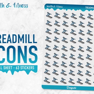Health & Fitness Treadmill Icons Planner Stickers image 3