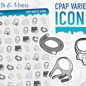 Gezondheid &Fitness | Cpap Variety Iconen | Planner Stickers