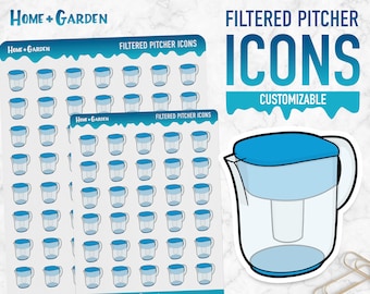 Home & Garden | Filtered Pitcher Icons | Planner Stickers