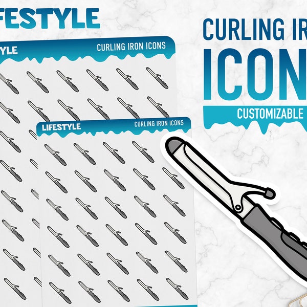 Lifestyle | Curling Iron Icons | Planner Stickers