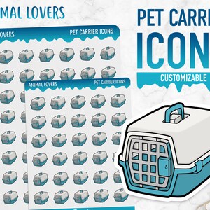 Dierenliefhebbers | Pictogrammen voor vervoerders voor huisdieren | Planner-stickers