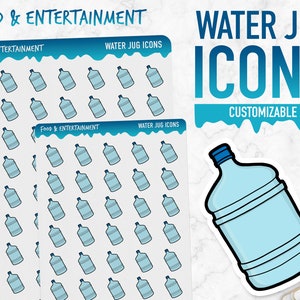 Essen & Unterhaltung | Wasserkrug Icons | Planner Sticker