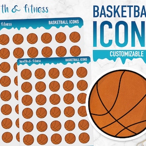 Gezondheid & Fitness | Basketbal Pictogrammen | Planner-stickers