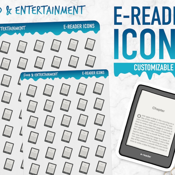 Food & Entertainment | E-Reader Icons | Planner Stickers