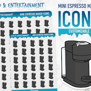 Essen & Unterhaltung | Mini Espresso Maker Icons | Planner Sticker