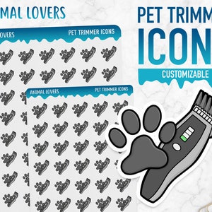 Amanti degli animali / icone del tagliasiepi per animali domestici / adesivi Planner