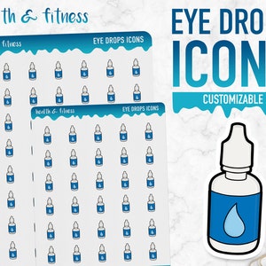 Gesundheit & Fitness | Augentropfen Icons | Planner Sticker