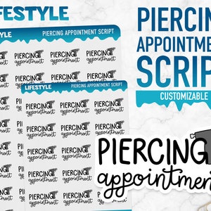 Levensstijl | Piercing Afspraak Script | Planner-stickers