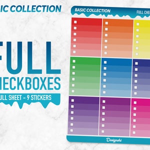 Basic Collection Full Checkboxes Planner Stickers - Etsy