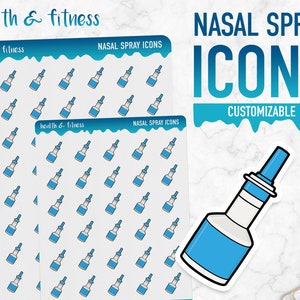 Gezondheid & Fitness | Neusspray Pictogrammen | Planner-stickers