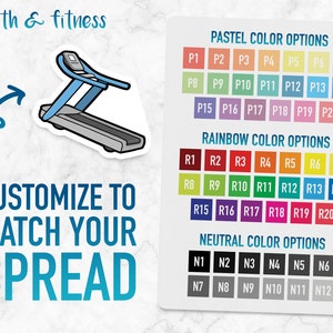 Health & Fitness Treadmill Icons Planner Stickers image 6