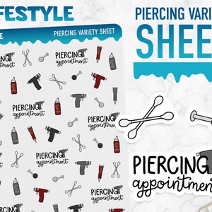 Lifestyle | Piercing Variety Sheet | Planner Stickers