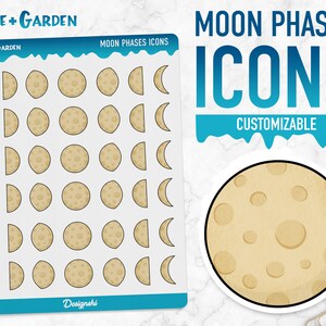 Haus & Garten | Mondphasen Icons | Planner Sticker