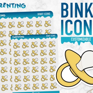 Paternidade | Ícones Binky | Adesivos de planejador