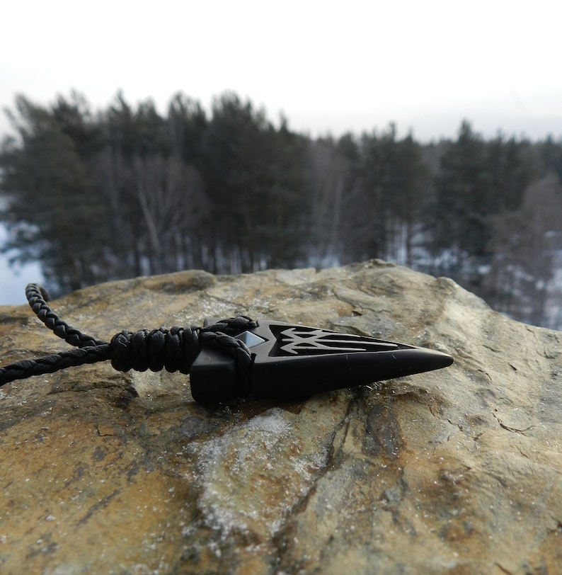 Odin Spear Head Gugnir Stone carving Shungite